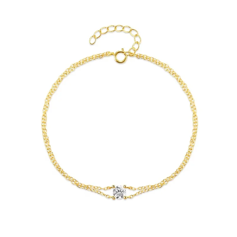 gold bracelets for women -Potomac	Four Claw Double Chain Bracelet