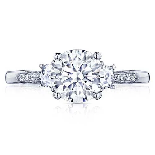 rare engagement rings for women -Tacori .34TW Simply Tacori 3-Stone Cadillac Engagement Ring in 18K White Gold