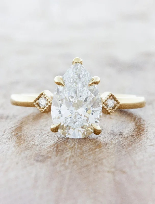 princess cut engagement rings for women -Bianca - Pear