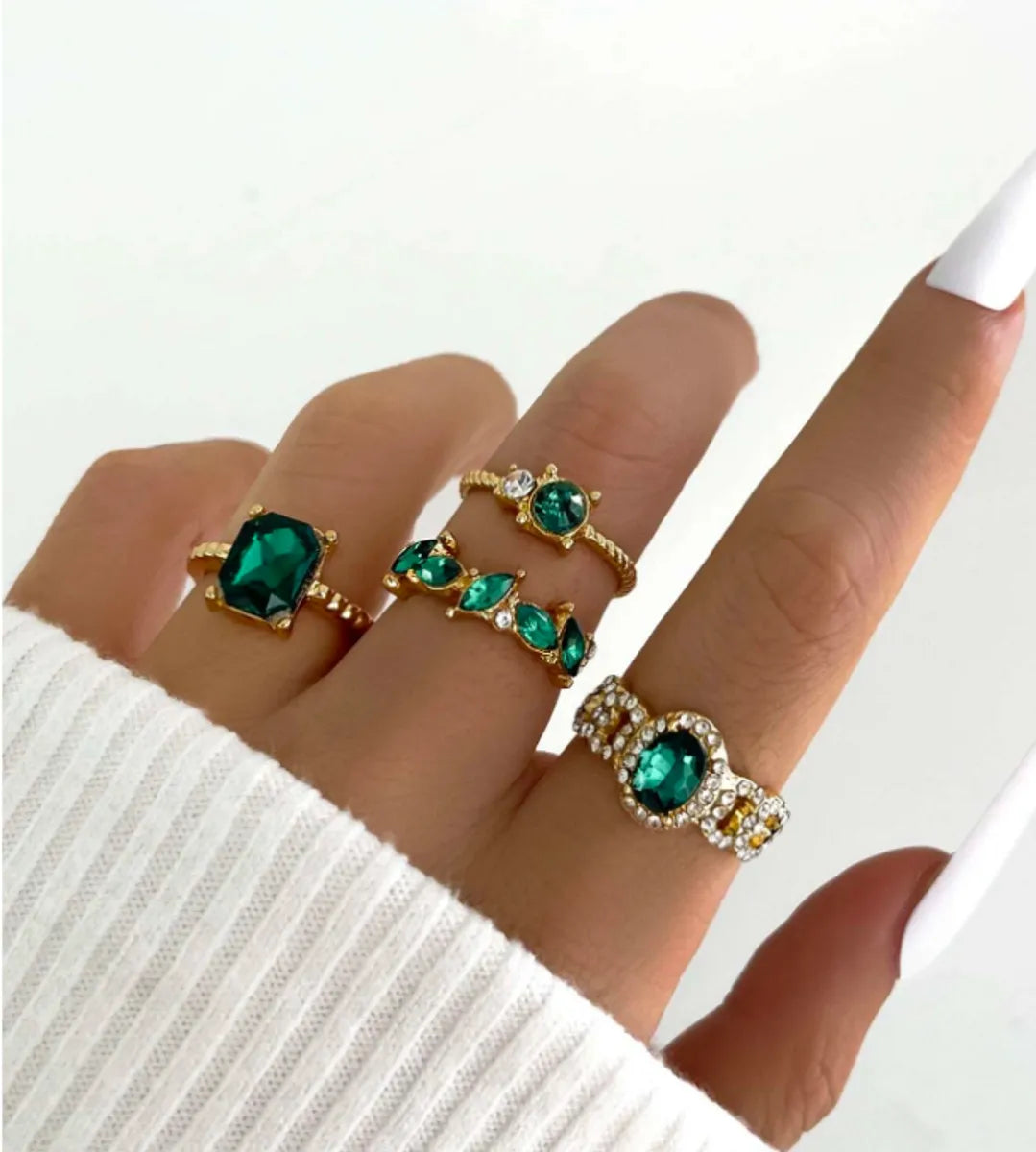 royal engagement rings for women -Wholesale Jewelry Elegant Shiny Round Square Alloy Artificial Gemstones Artificial Diamond Plating Rings