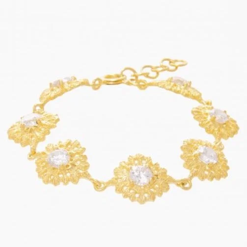 toggle clasp bracelets for women -Queen Bracelet in Gold Plated .925 Silver + Cubic Zirconia  - By Ana Moura