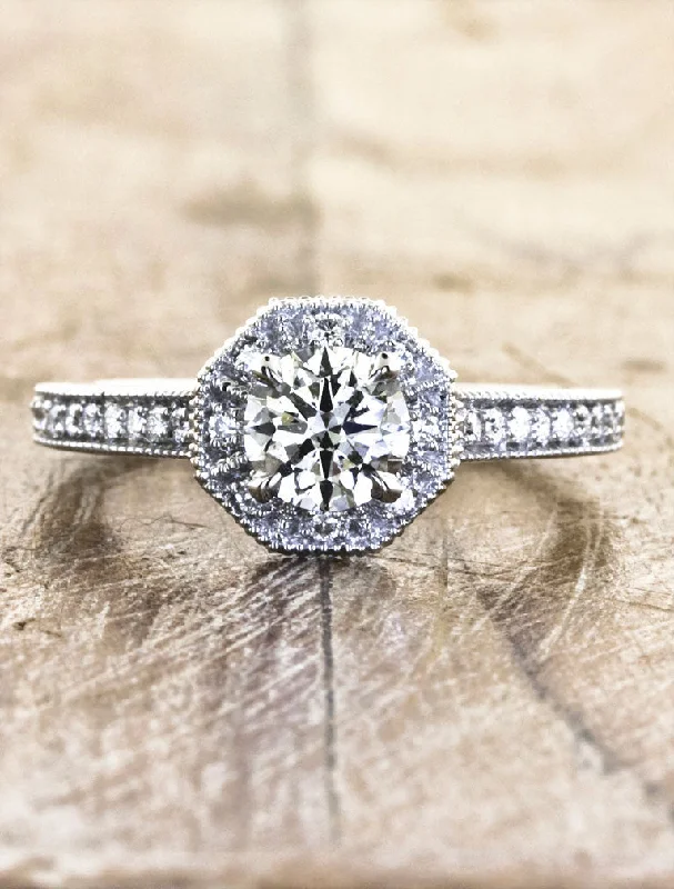 halo engagement rings for women -Almira